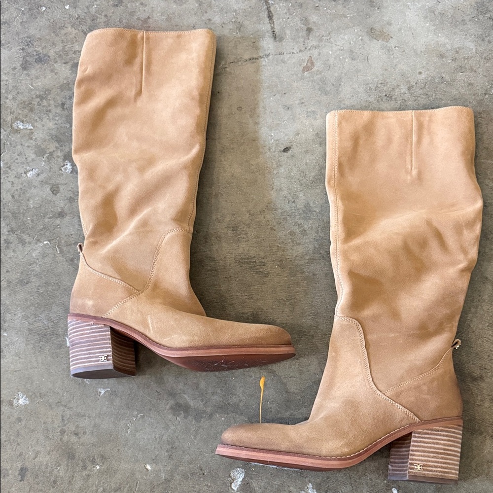 Sam Edelman Tall Tan Suede Heeled Boots